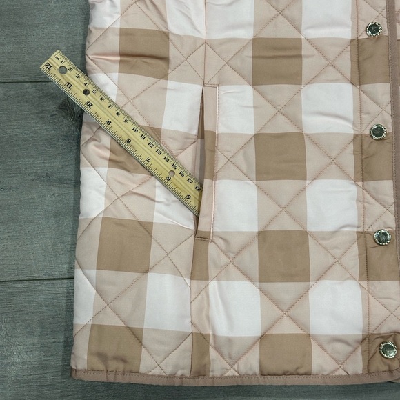 Isaac Mizrahi Live QVC Medium 8 - 10 Vest Quilted Jacket Coat Pink Khaki Square - Picture 6 of 10
